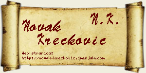 Novak Krečković vizit kartica